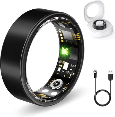 FKGZJF Smart Health Ring - Size 8, Black