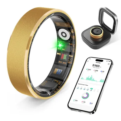 prxxhri Smart Health Ring, Gold, Size 7