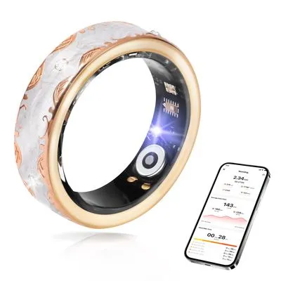 JIANVNUI Smart Ring Size 8 White
