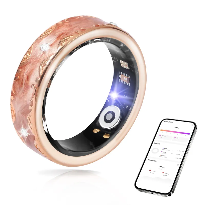 JIANVNUI Smart Ring Rose Gold Size 9