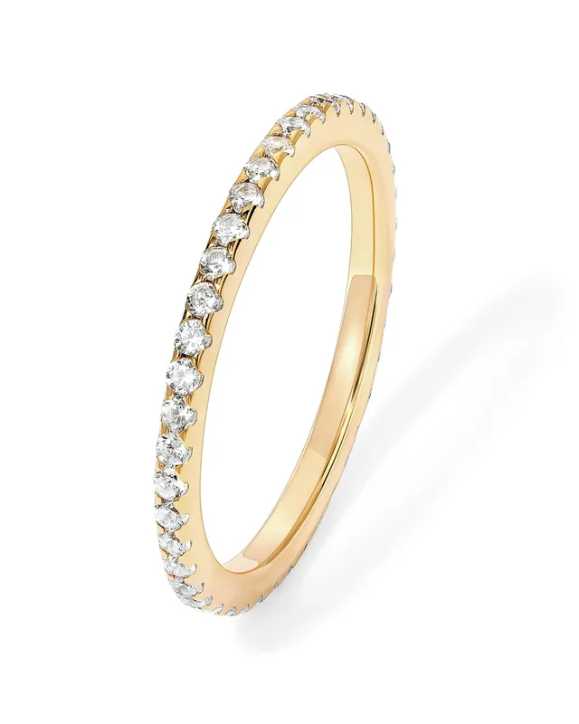 PAVOI 14K Gold Plated Stackable Eternity Ring - Size 7