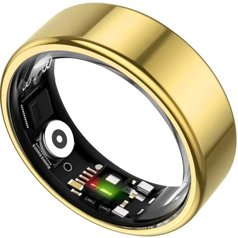 TIAZUUX Smart Ring Air Gold worn on an index finger