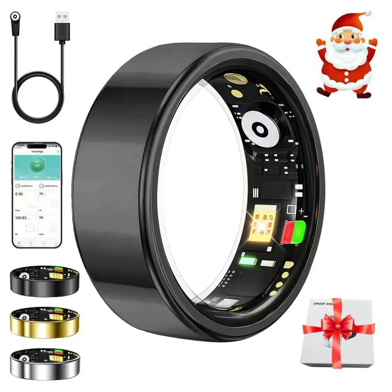 ZBNMY Smart Ring Fitness Tracker Black Size 10